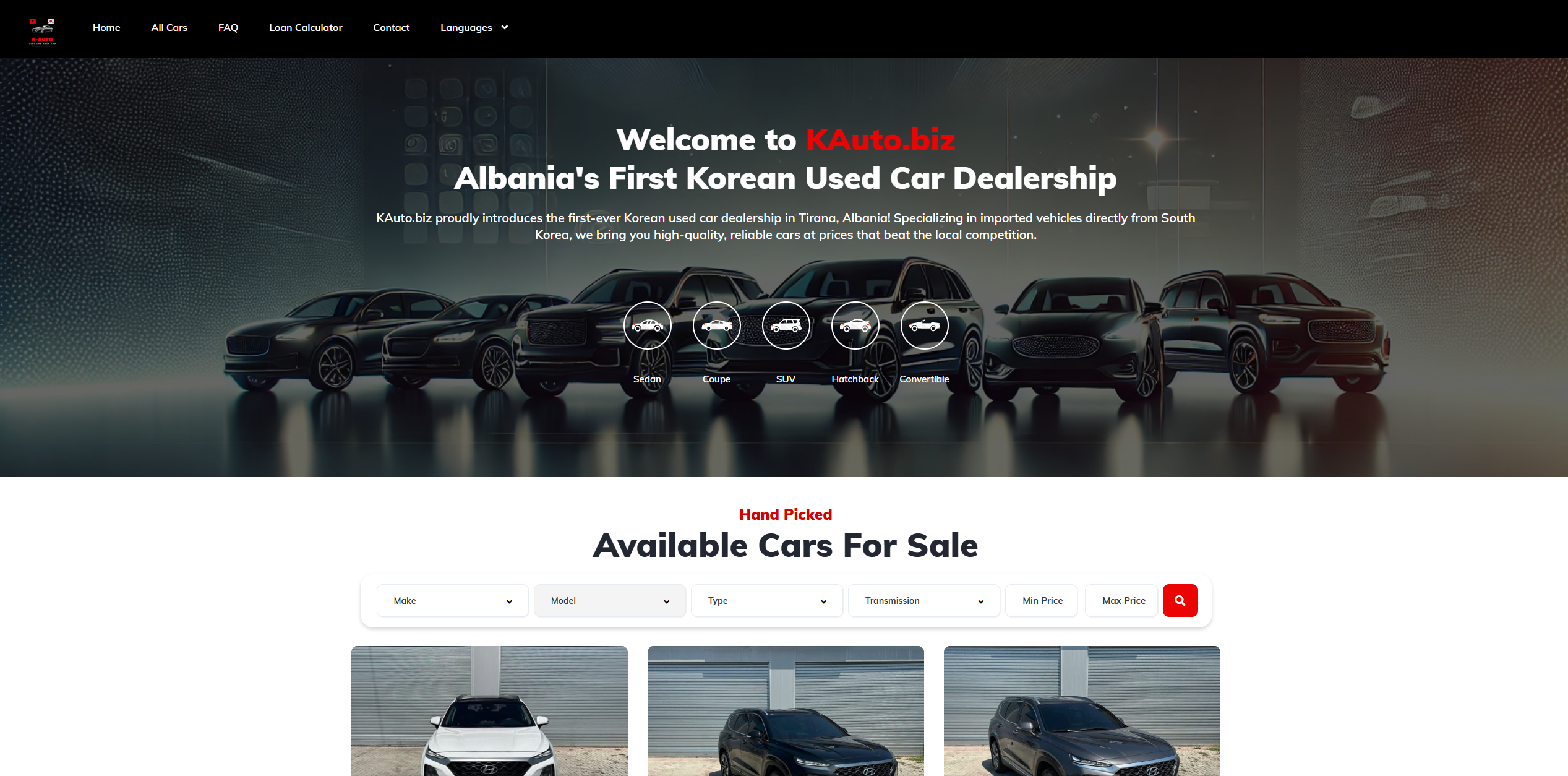 Kauto.biz - Korean Car Dealership Website Design by WebWorks